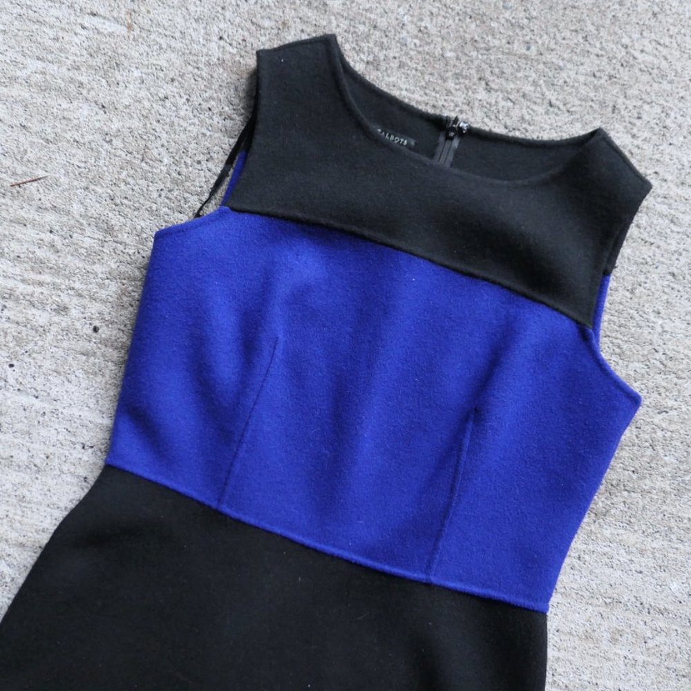 Talbots Wool Colorblock Sheath Dress - Picture 6 of 7